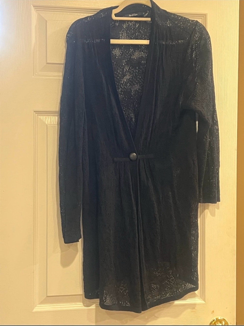 Black Lace Long-Sleeve Long Women’s Lace Cardigan